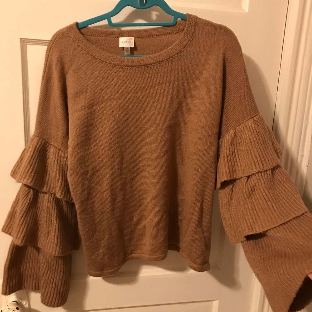 Ruffle bell sleeve sweater (mauve)